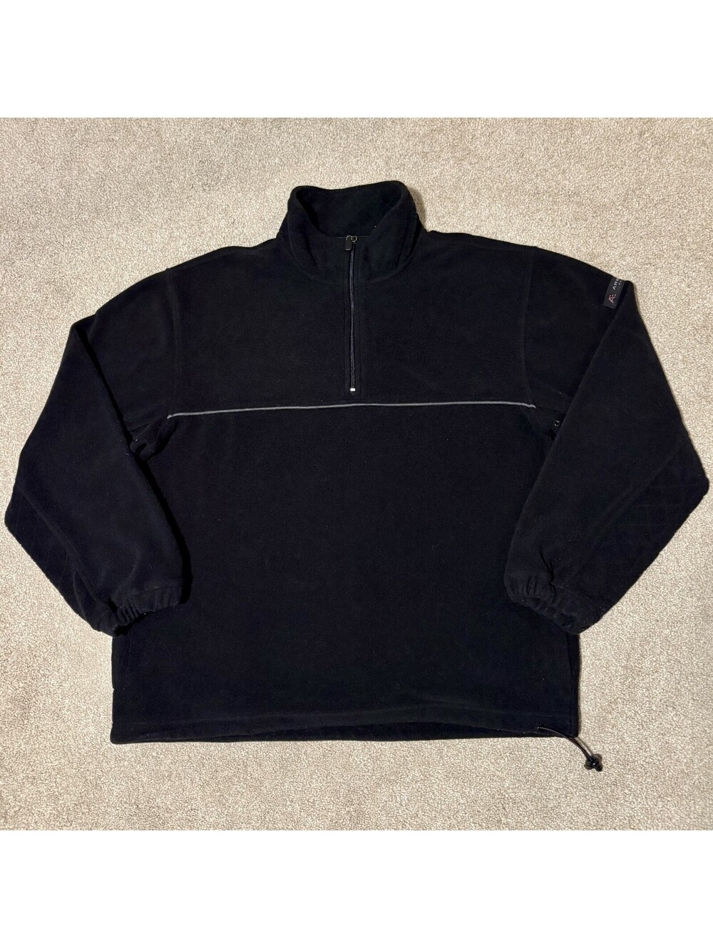 VTG Y2K Arrow Mens 1/4 Zip Fleece Sweatshirt Jacket Interchange Black, Sz M